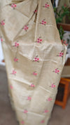 Sandy beige Cross Stitch Embroidered Semi Tussar Suit - MTV6 - CS2