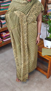 Olive Green Block Printed Modal Cotton Suit