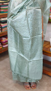 Teal Green Hand embroidered Tussar Silk Suit
