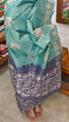 Bluish Grey and Teal Batik Suit