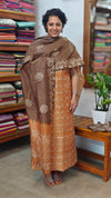 Mustard and brown Batik Printed suit