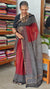 Maroon and black Kota Doria Saree - SQ39