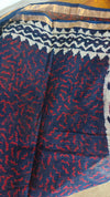 Off White and Indigo Kota Doria Saree - SQ39