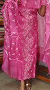 Candy Pink Embroidered Tussar Silk Suit - 91SA