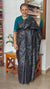 Black Pure Tussar Silk Saree with Cross Stitch Embroidery - 290V
