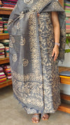Grey and Beige Batik Printed Suit