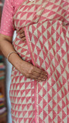 Beige and Pink Kota Saree with Pita Work - EMR4