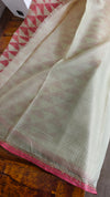 Beige and Pink Kota Saree with Pita Work - EMR4
