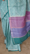 Teal Blue Kota Saree with Pita Embroidery - EMR4