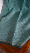 Teal Blue Kota Saree with Pita Embroidery - EMR4