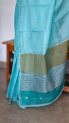 Cyan Blue Kota Saree with Pita Embroidery - EMR4