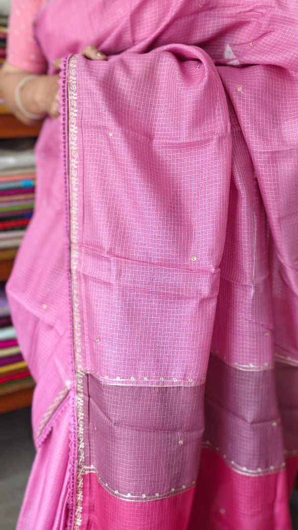 Lilac Kota Saree with Pita Embroidery - EMR4 - 3