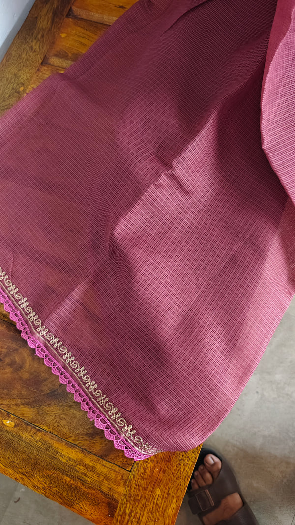 Lilac Kota Saree with Pita Embroidery - EMR4 - 3
