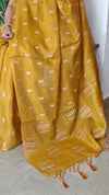 Mustard Yellow Cross Stitch Embroidered Kota saree - LWS3