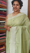 Pastel GreenKota saree with embroidered borders - LWS3