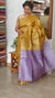 Mustard and Lavender Pure Tussar Silk Saree