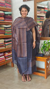 Navy Blue Noil Tussar silk Suit