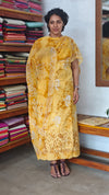 Yellow Cotton Batik Suit with Cutwork