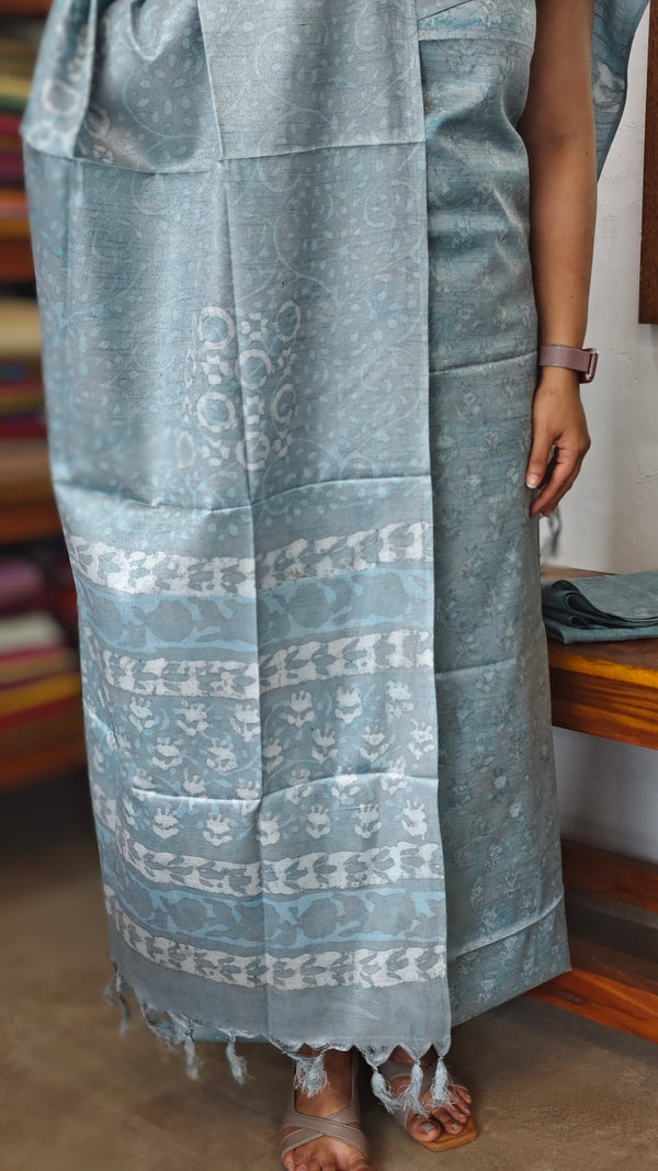 Ice Blue Slub Cotton Suit