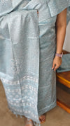 Ice Blue Slub Cotton Suit