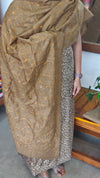 Brown Batik Suit with Embroidered Dupatta