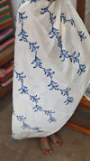 Off White and Blue Embroidered Cotton Suit