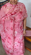 Pink Cotton Batik Suit with Cutwork