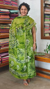 Green Cotton Batik Suit with Cutwork