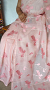 Pink Silky Kota Embroidered Saree - 8023