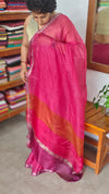 Hot Pink Printed Kota silk Saree - KTS3