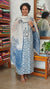 Blue Printed Cotton Suit with Chiffon Dupatta - 833F