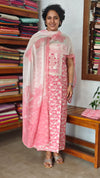 Pink Printed Cotton Suit with Chiffon Dupatta - 833F