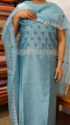 Powder Blue cotton Silk suit