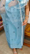 Powder Blue cotton Silk suit
