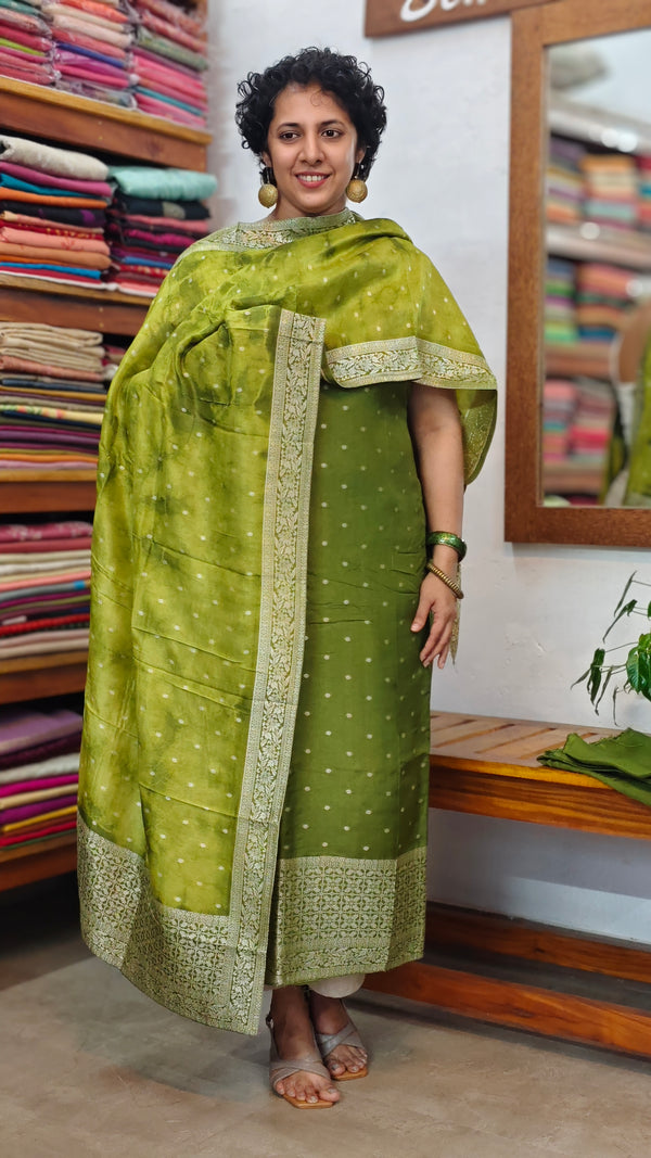 Green Banarasi Suit