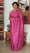 Fuchsia Pink Kota Saree with Cutwork - 409M - 1