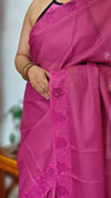 Fuchsia Pink Kota Saree with Cutwork - 409M - 2