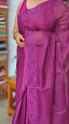 Wine shade Kota Saree with Cutwork - 409M