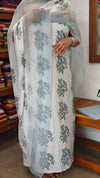 Off white Cotton Suit with Chiffon Dupatta