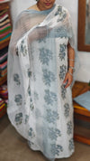 Off white Cotton Suit with Chiffon Dupatta