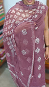 Mauve Block Printed Cotton Suit