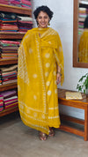 Mustard Cotton Block Printed Suit