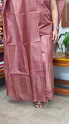 Chocolate Brown Lined Noil Tussar Silk Suit