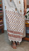 Mustard and Pink Block printed Bhagalpuri Linen Suit