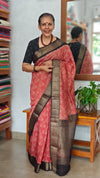 Red and Black Chanderi Banarasi Saree