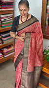 Red and Black Chanderi Banarasi Saree