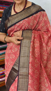 Red and Black Chanderi Banarasi Saree