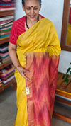 Mustard and Red Silk Saree (Discounted)