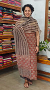 Brick Red, Beige and Black Block Printed Kota Doria Suit - GD331