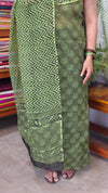 Green and Black Block Printed Kota Doria Suit - GD331 - 2
